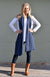 Indigo Stripe Women&#39;s Merino Wool Striped Scarf
