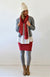 Flame Stripe  Women&#39;s Merino Wool Wide Striped Scarf
