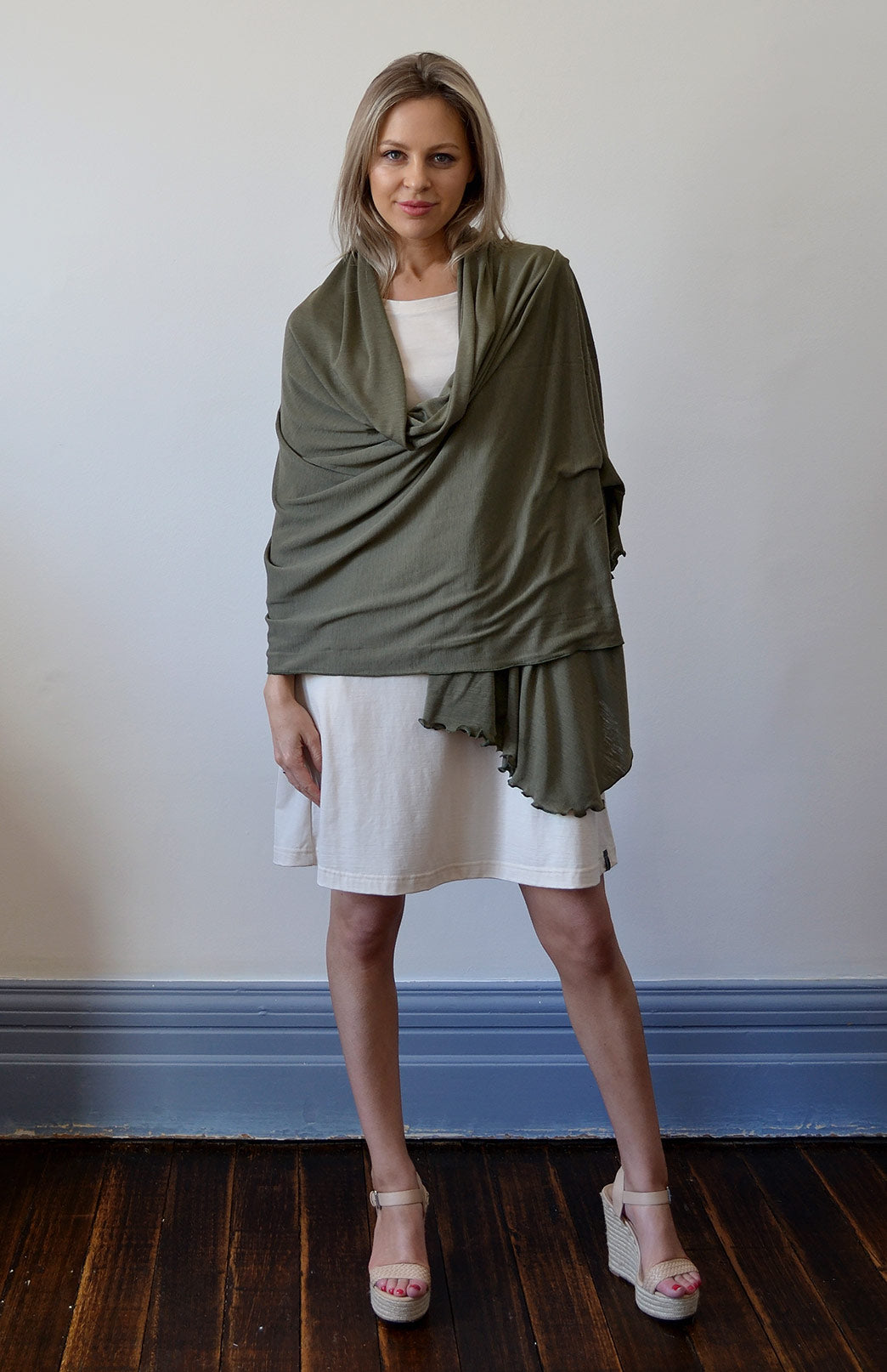 Lightweight Scarf - Merino/Tencel Unisex Merino Wool &amp; Tencel Plain Lightweight Scarf