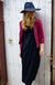 Rhoda Magenta Women&#39;s Merino Wool Crop Cardigan with 3/4 Sleeves
