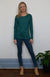 Emerald Green Women&#39;s Merino Wool Long Sleeve Fashion &amp;amp; Layering Top
