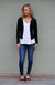 Black Women&#39;s Cropped Cardigan with Long Sleeves
