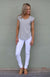 Light Grey Marl Women&#39;s Organic Cotton Cap Sleeve Fashion T-Shirt

