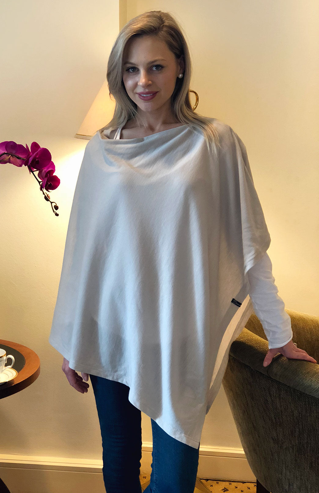 Stone Women's Merino Wool Plain Poncho