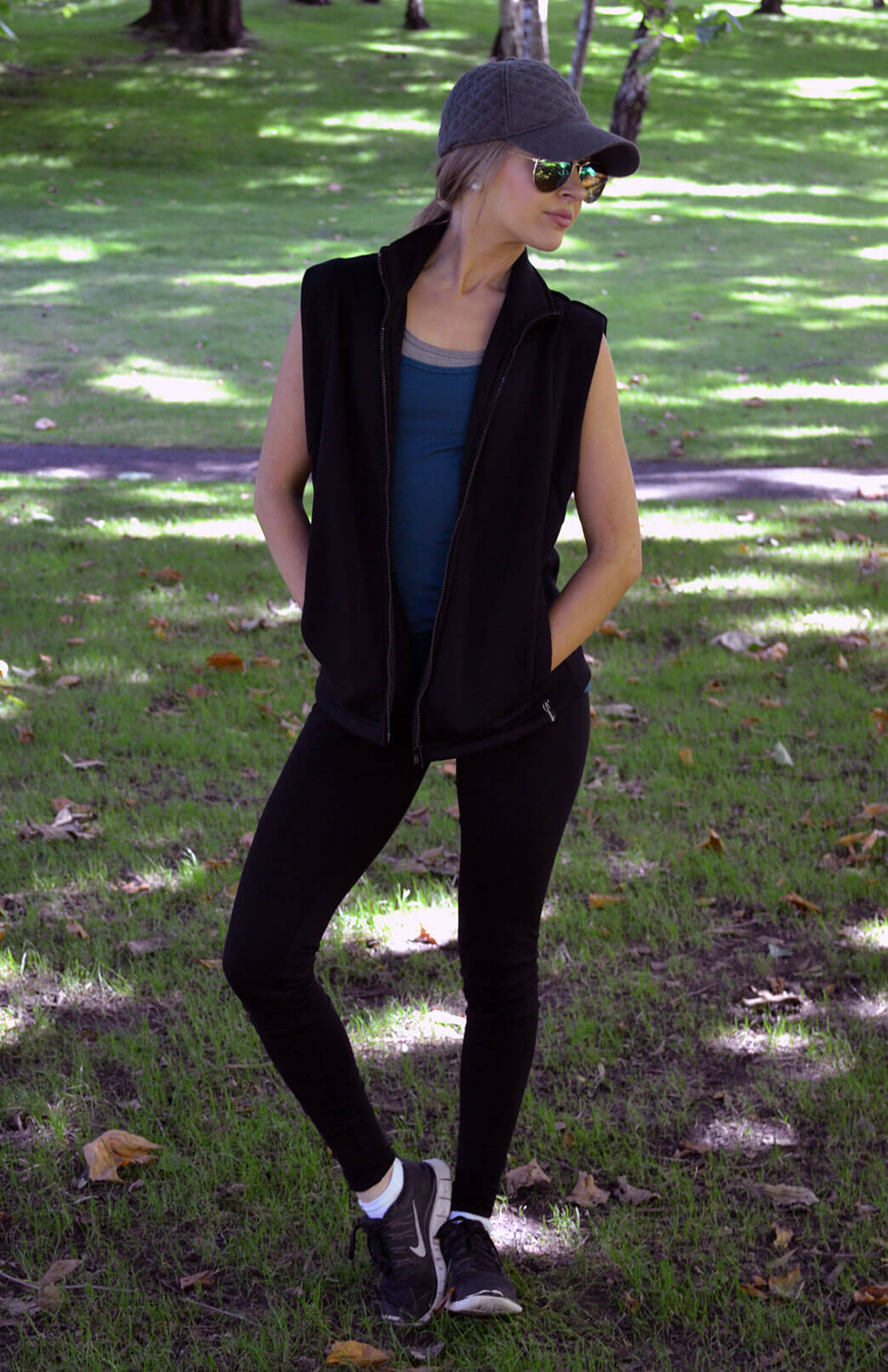 Black Women's Merino Wool 270gsm Fleece Elastic Waist Thermal Winter Leggings &amp; Yoga Pants 