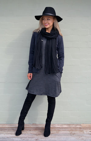 Black Grey Stripe