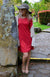 Flame Red Women&#39;s Merino Wool Swing Dress
