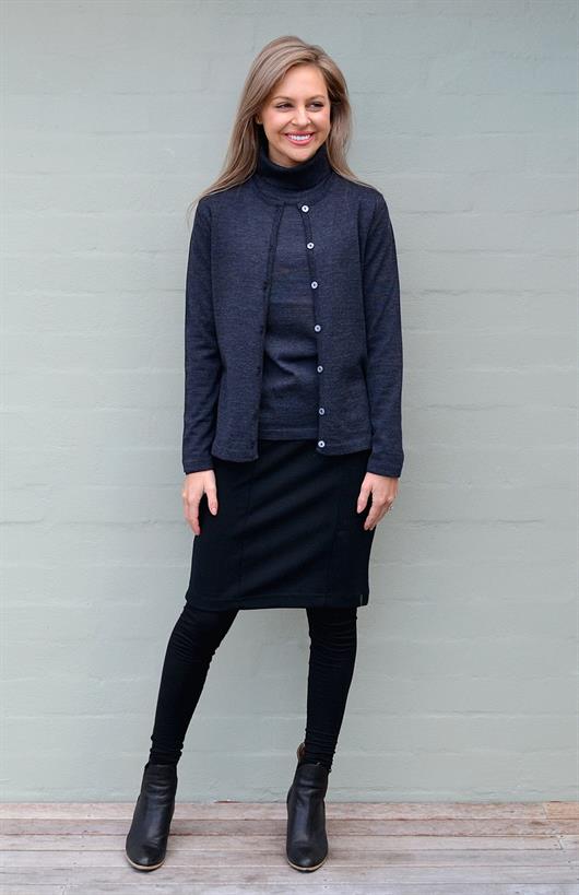 Charcoal Marl Women's Chunky Knit Roll Neck Jumper