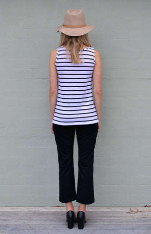 White & Black French Stripe