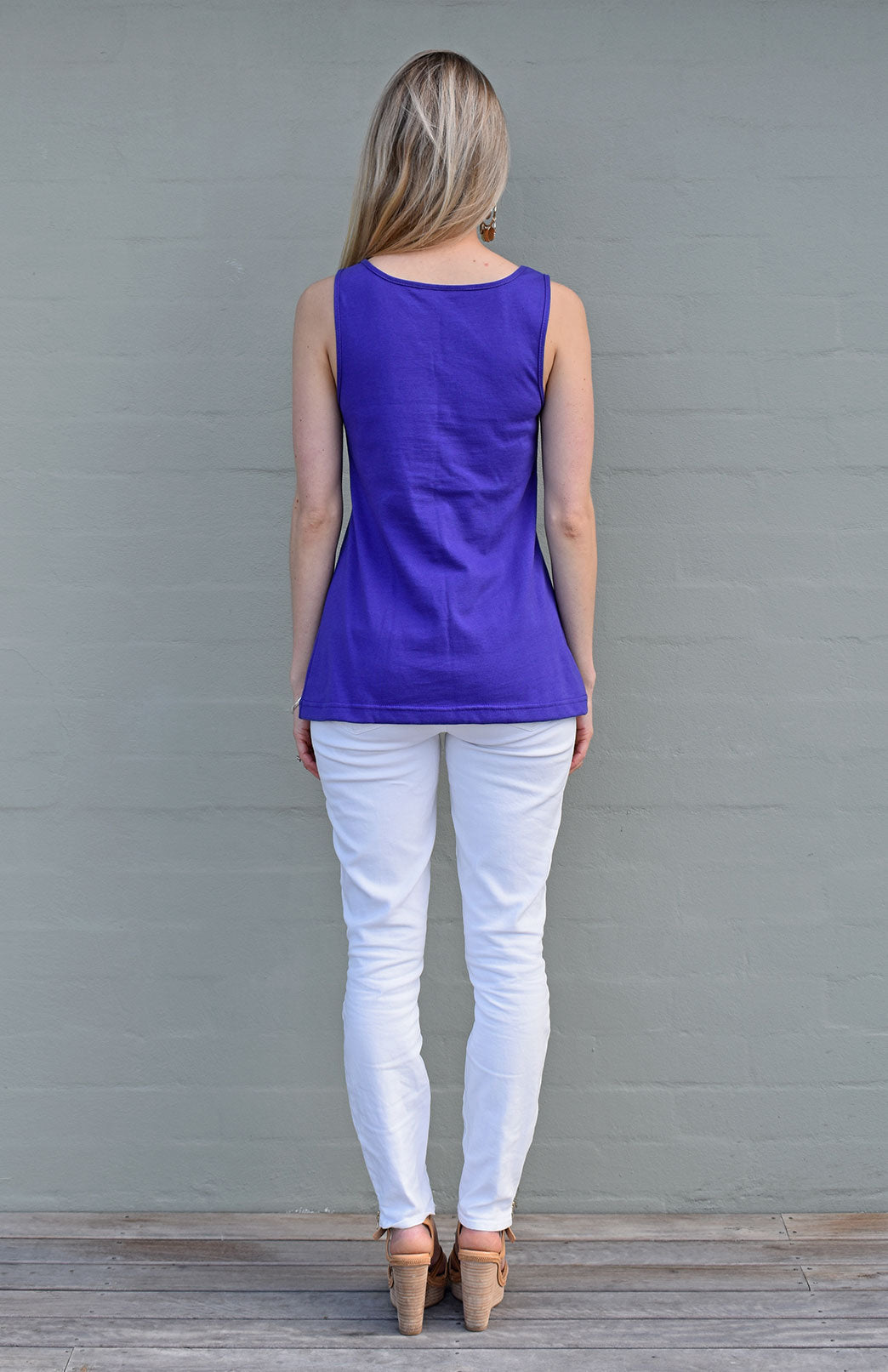 Bright Amethyst Purple Women's Organic Cotton Capri Top