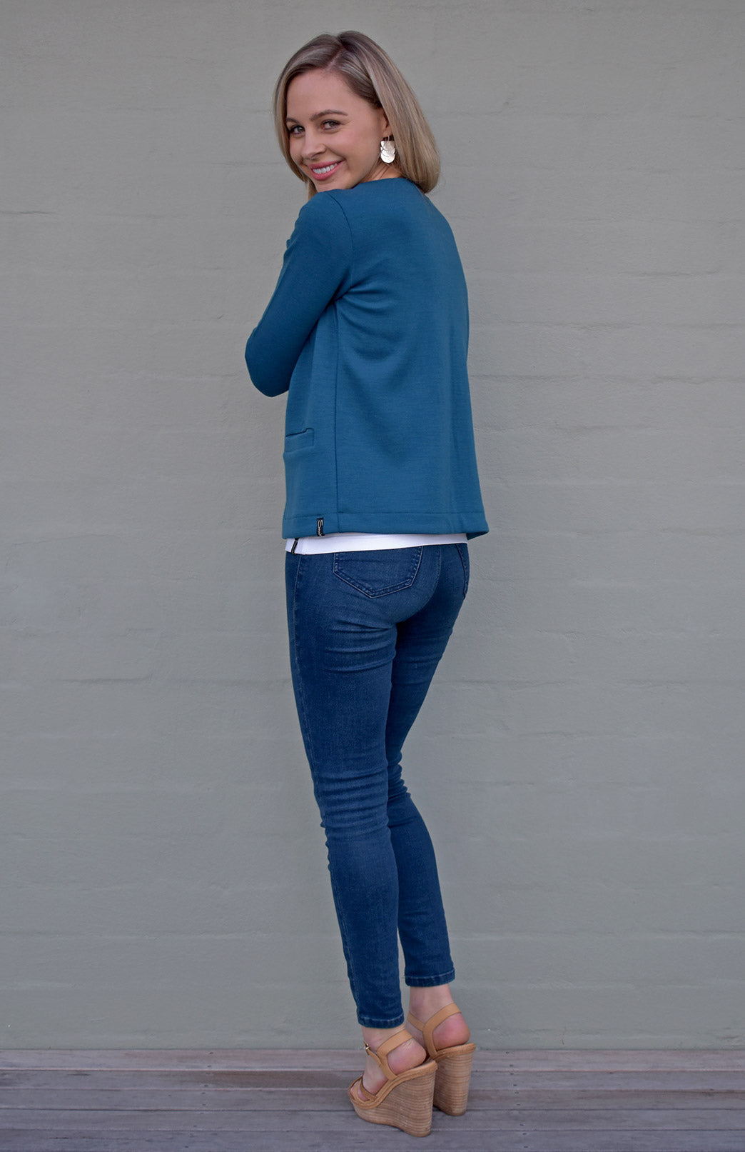 Storm Teal Women&#39;s Merino Wool Heavyweight Paris Jacket

