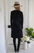 Black Women&#39;s Merino Wool Straight Dress with Long Sleeves
