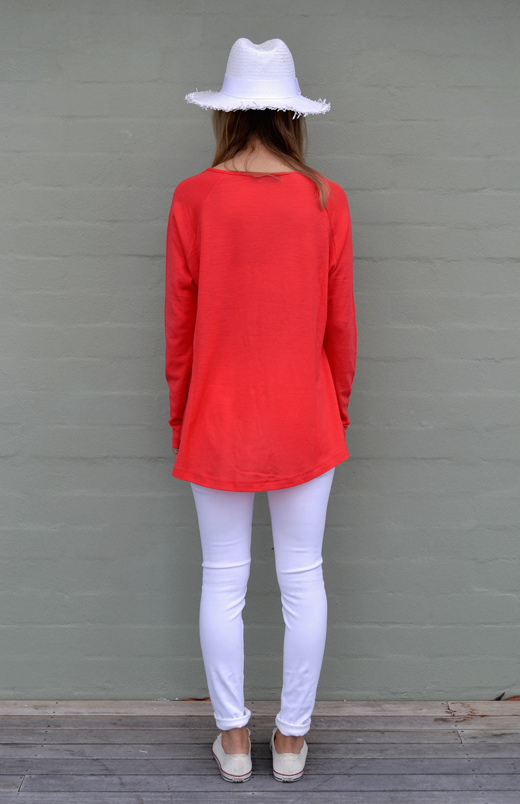 Pre Loved: Rana Top (size 6) Women's Merino Wool Long Sleeve Top with Raglan Sleeves