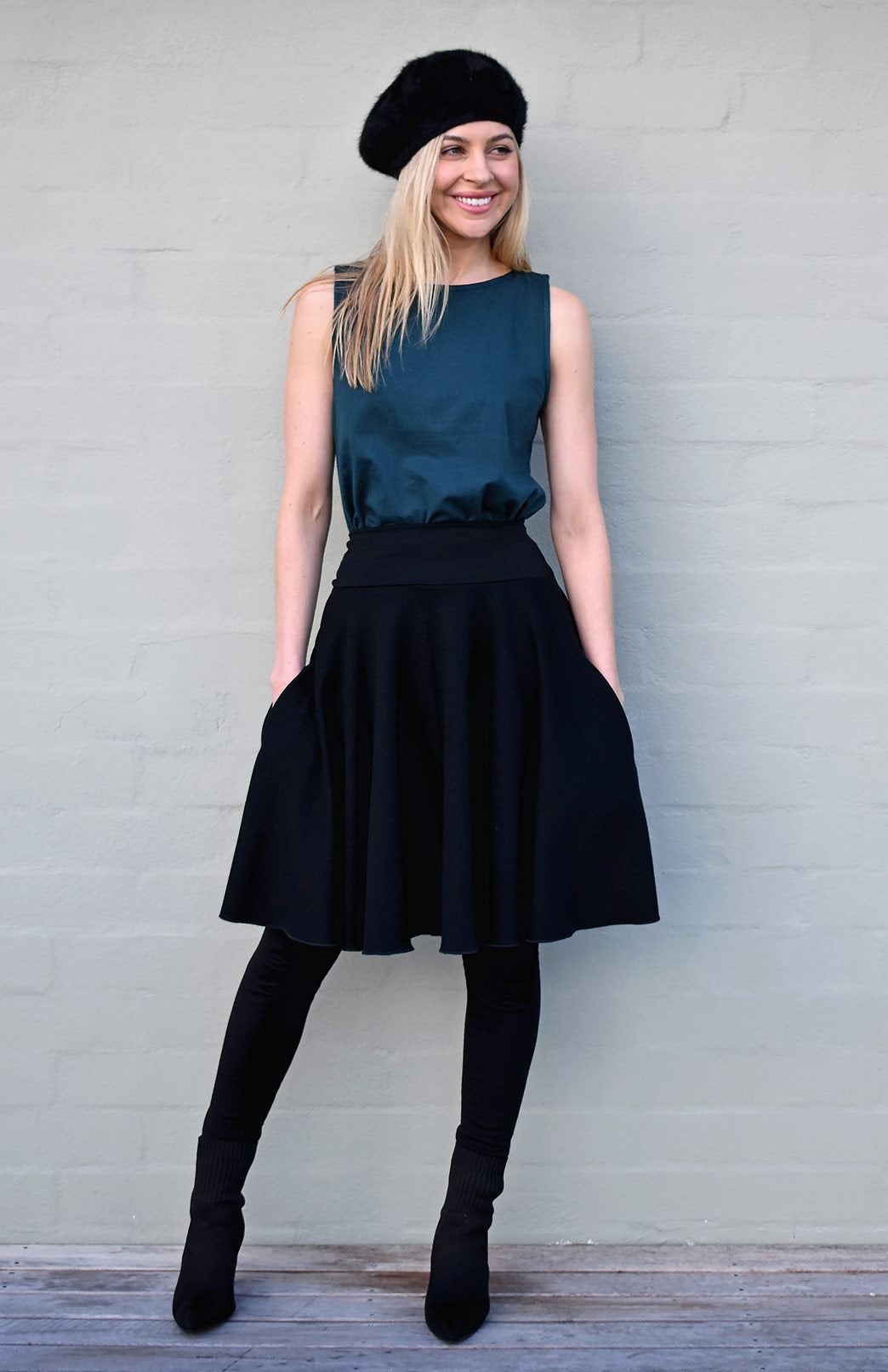 Deep Sea Green Women's Organic Cotton Capri Top