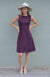 Aubergine Purple Women&#39;s Merino Wool Sleeveless Straight Dress
