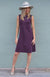 Aubergine Purple Women&#39;s Merino Wool Sleeveless Straight Dress

