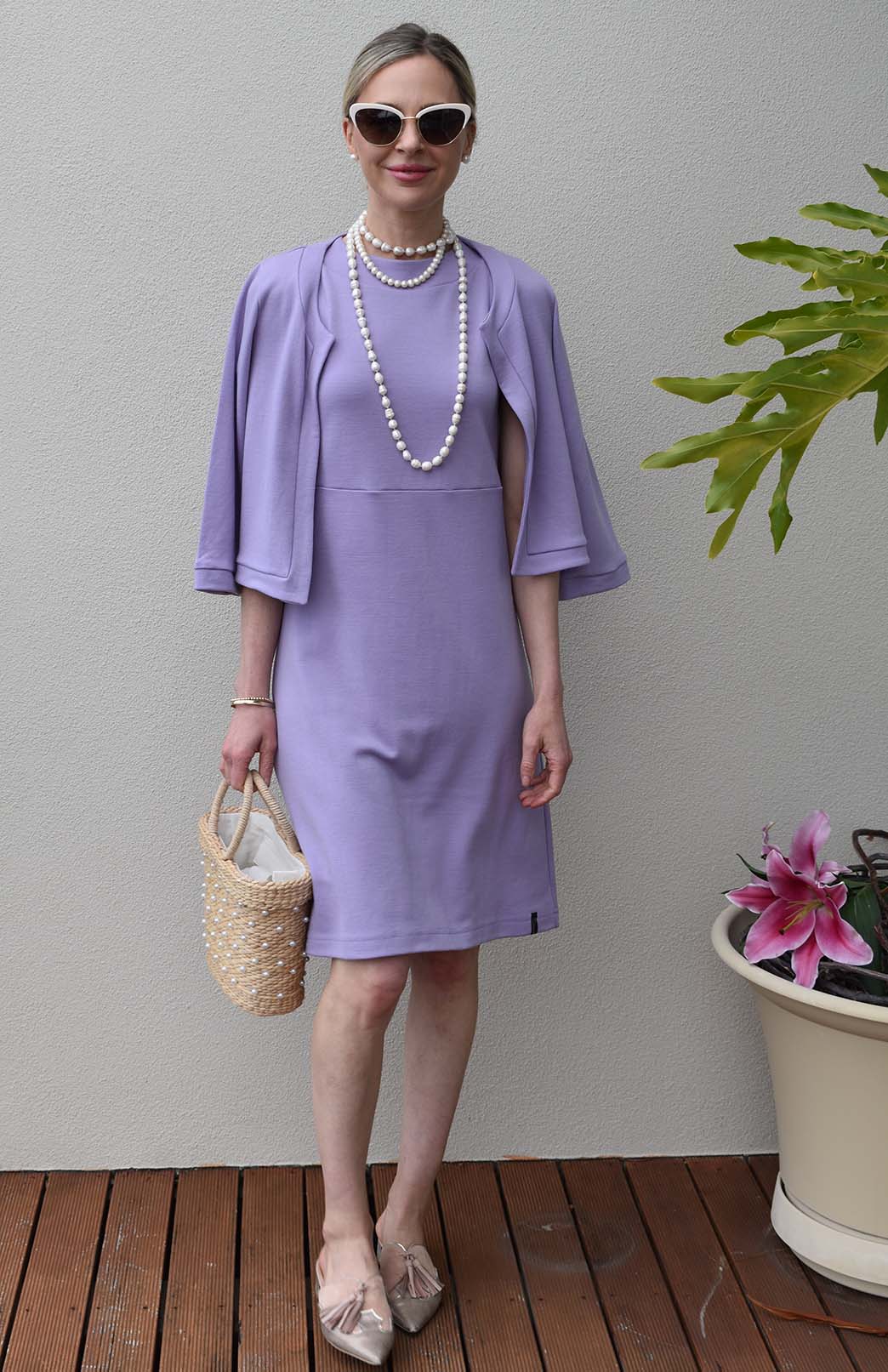 Soft Violet Purple Women's Merino Wool Reversible Crop Coco Jacket