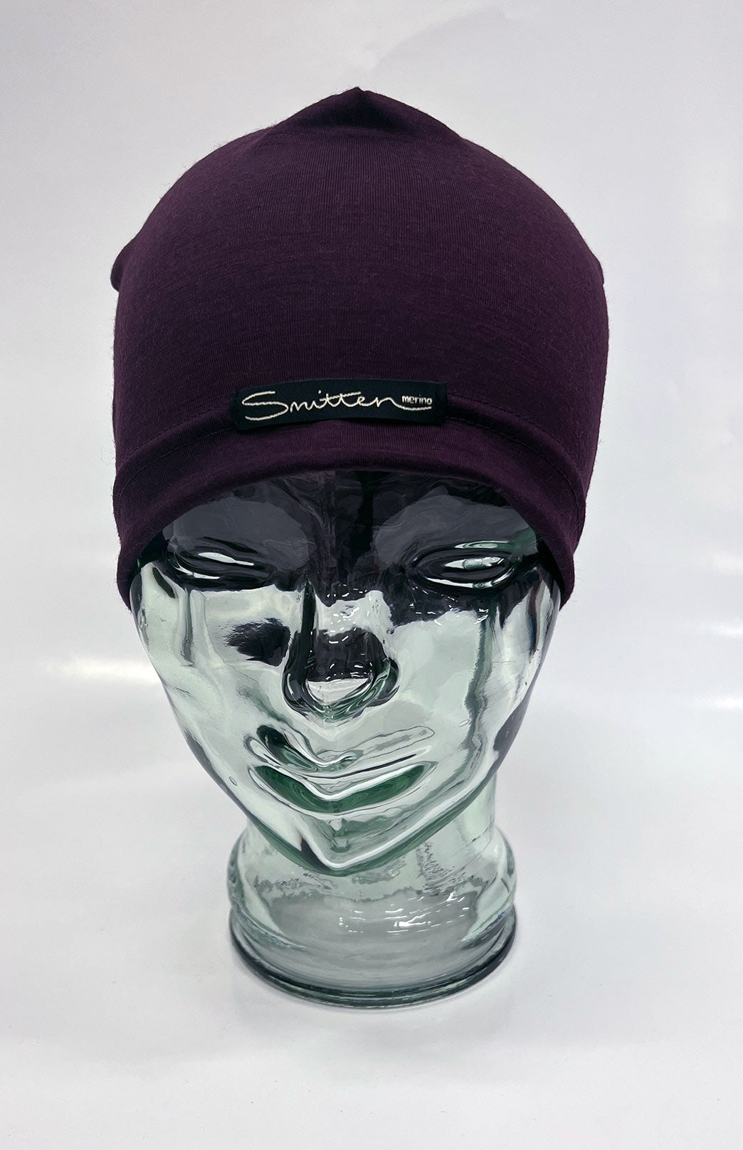 Aubergine Purple Unisex Merino Wool Skull Cap Lightweight (170g) Beanie