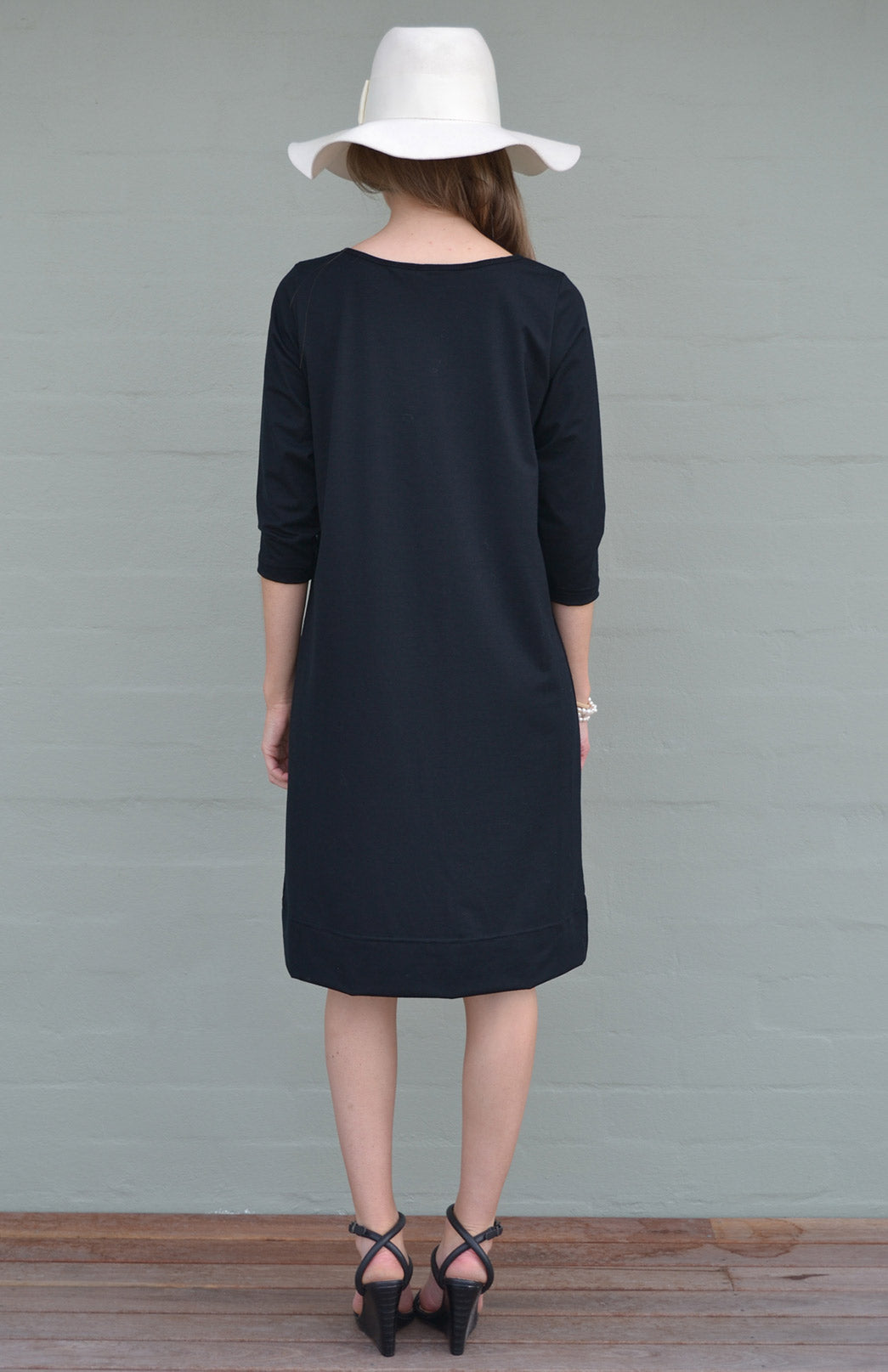 Black Women's Merino Wool Shift Dress