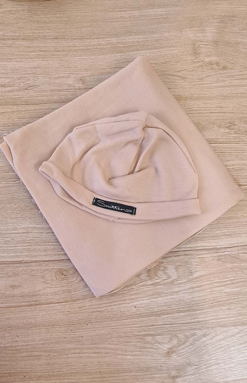 Camel Pure Merino Wool Baby Wrap and Beanie Set