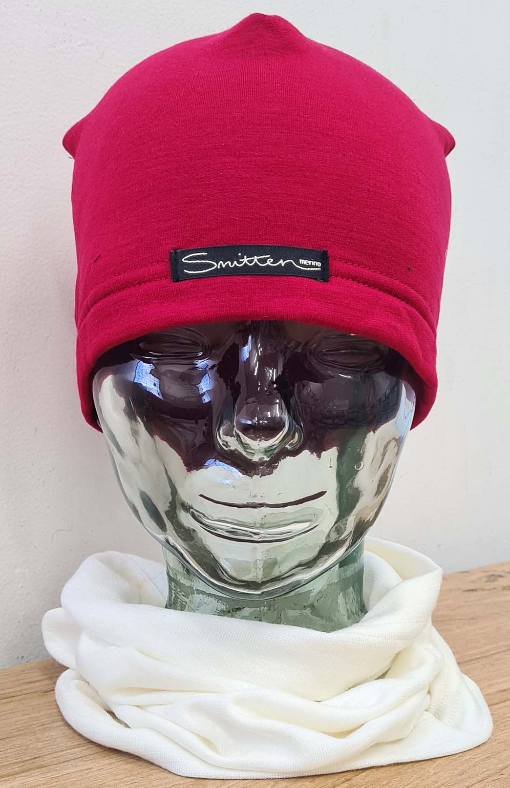 Chilli Red Unisex Merino Wool Thermal Fleece Beanie