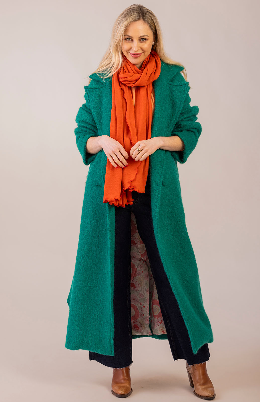 Burnt Orange Women's Merino Wool Luxury Scarf