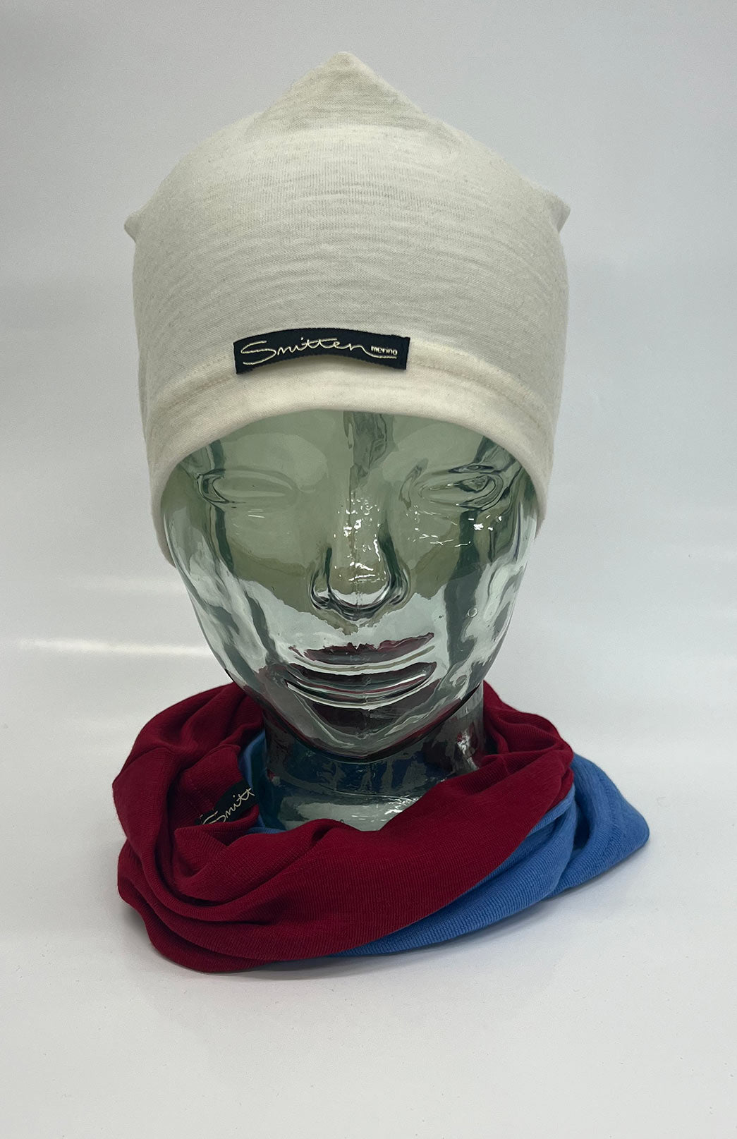 Blue & Red Tones Unisex Merino Wool Thermal Neck Warmer Neck Gaiter