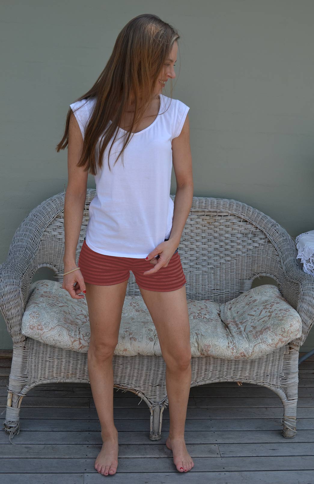 Red Women's Merino Wool Underwear (Boxer Shorts)