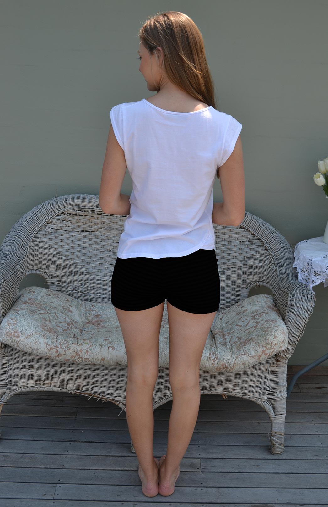 Black Women's Merino Wool Underwear (Boxer Shorts)