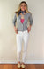 Armani Grey Women&#39;s Merino Wool Long Sleeve Round Neck Waist Cardigan
