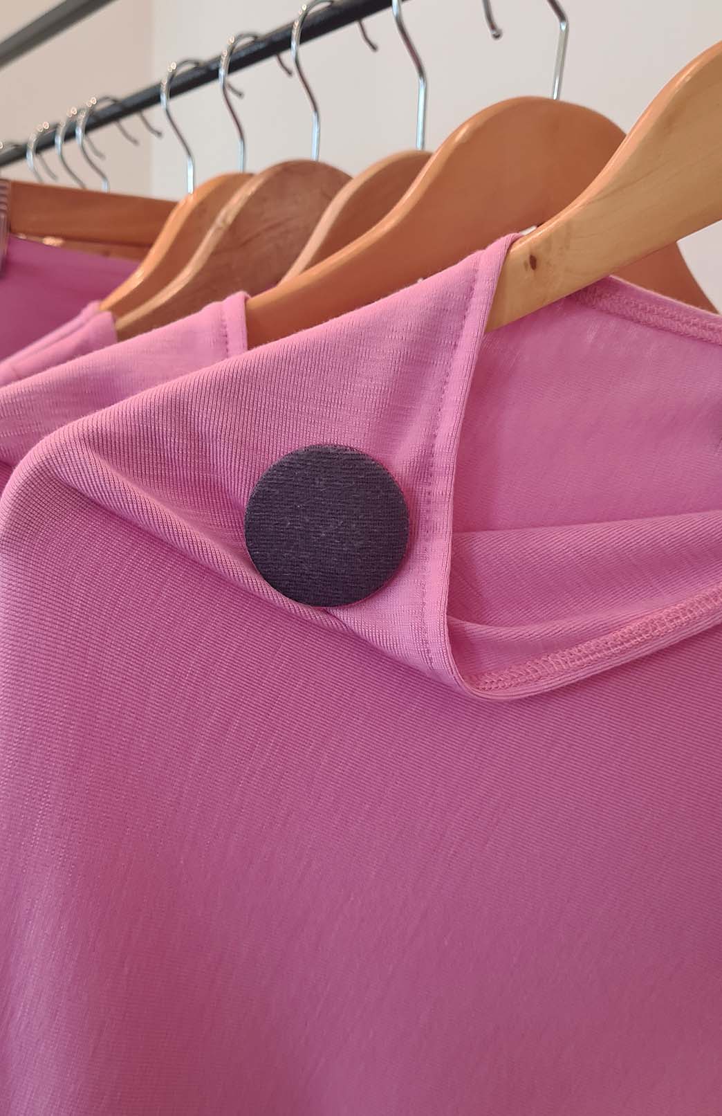 Slate Grey Women's Merino Wool Magnetic Button Brooch