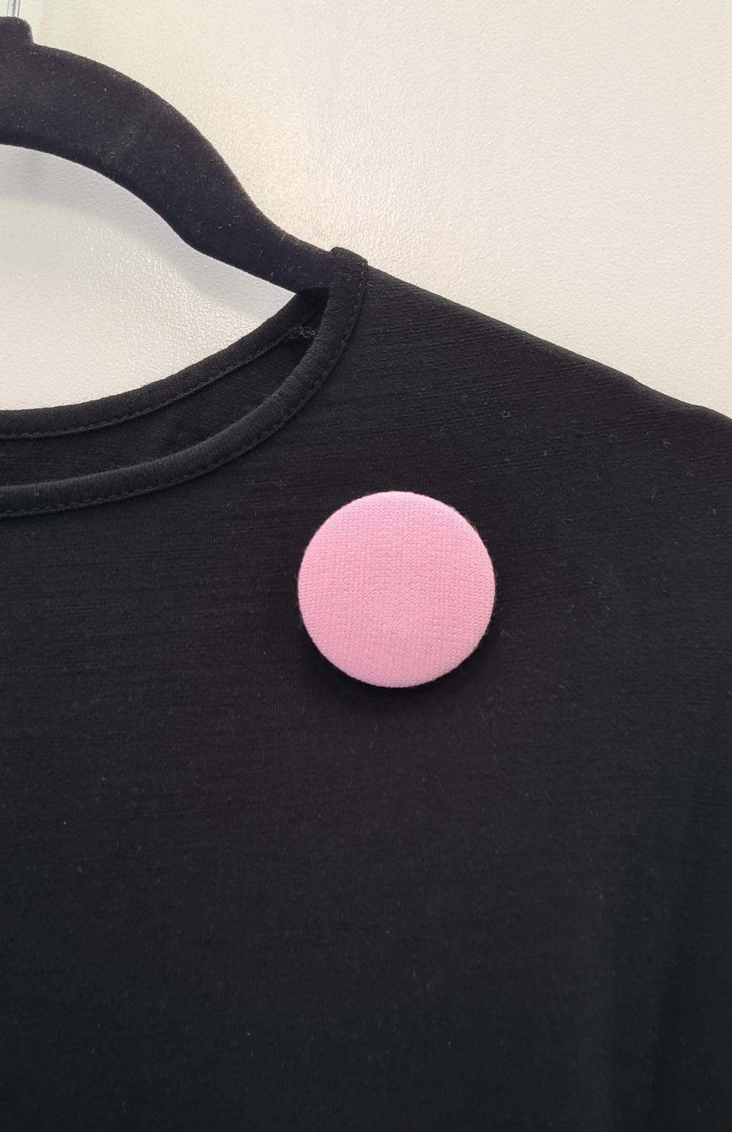 Soft Pink Women's Merino Wool Magnetic Button Brooch