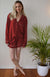 Navy Blue Women&#39;s Merino Wool Button Down Pyjama Shirt
