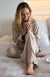 Soft Sand Merino Wool Long Pyjama Pants with Piping
