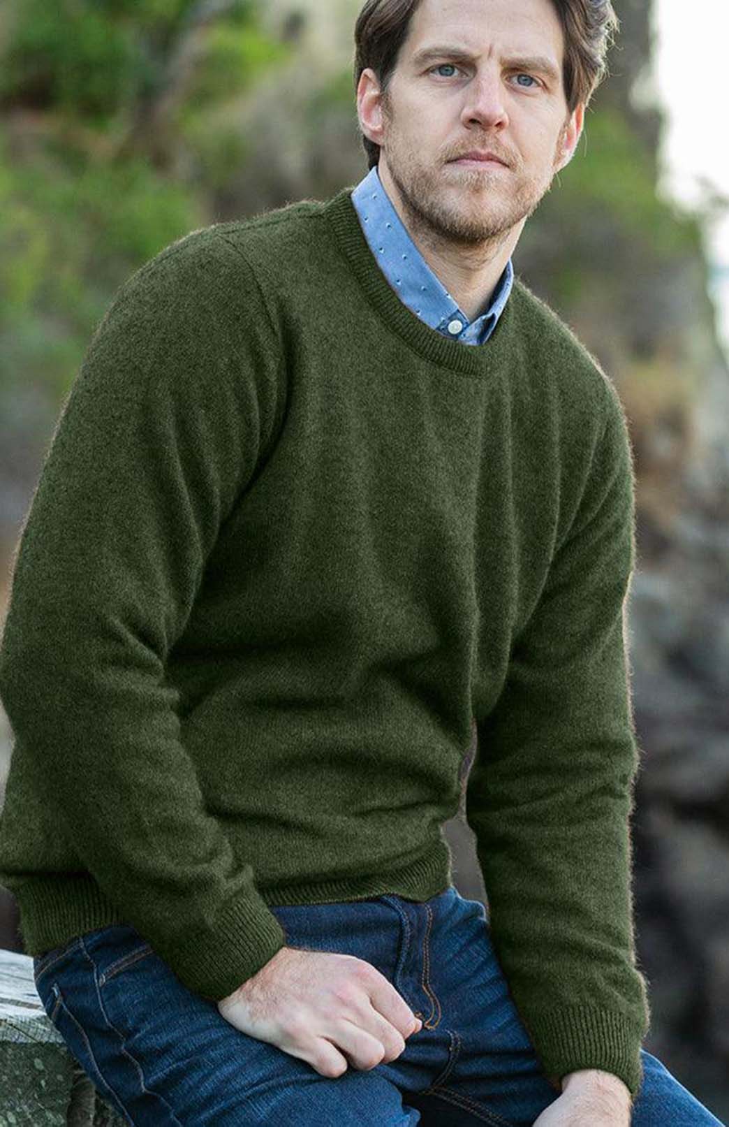 Tahiti Men&#39;s Merino and Possum Long Sleeve Merino &amp;amp; Possum Crew Neck Jumper
