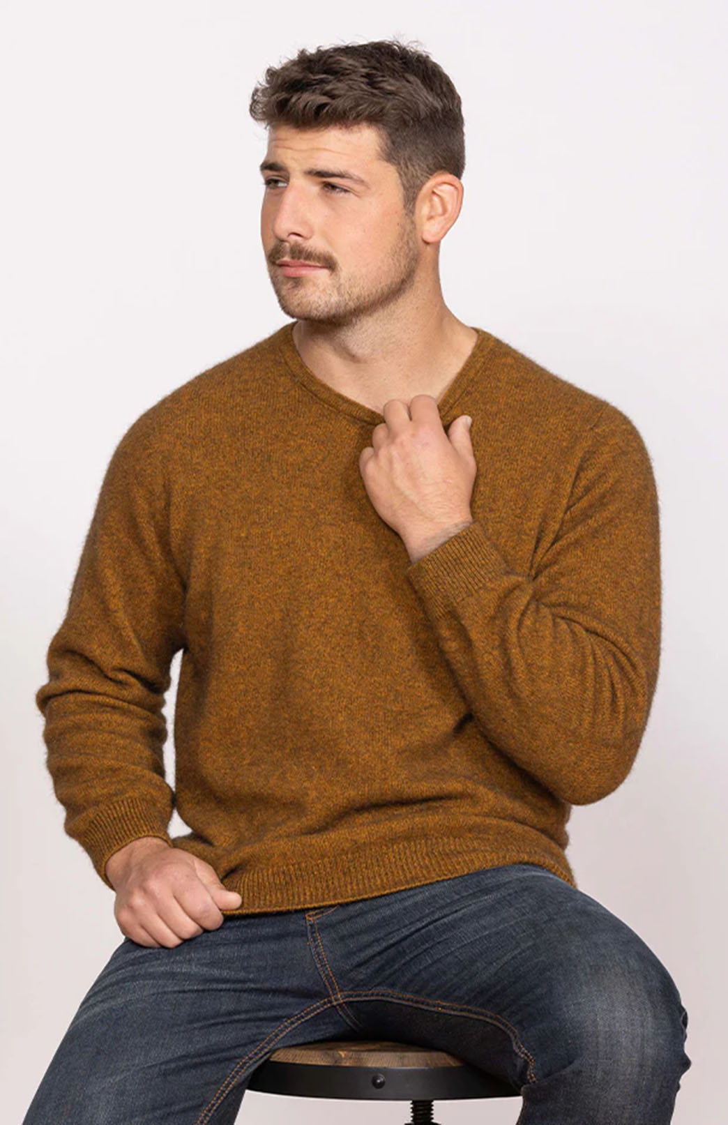 Tahiti Men&#39;s Merino and Possum Long Sleeve Merino &amp;amp; Possum Crew Neck Jumper
