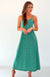 Emerald Green Pinstripe Women&#39;s Merino Wool &amp;amp; Organic Cotton Long Slip Dress
