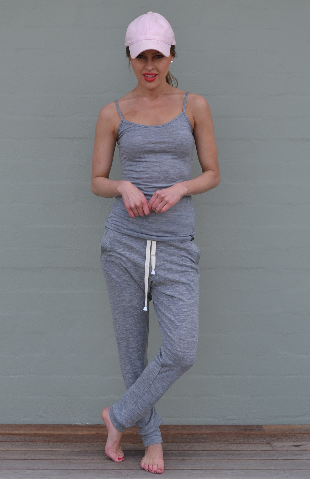 Light Grey Marl Women's Merino Wool Lounge Pants
