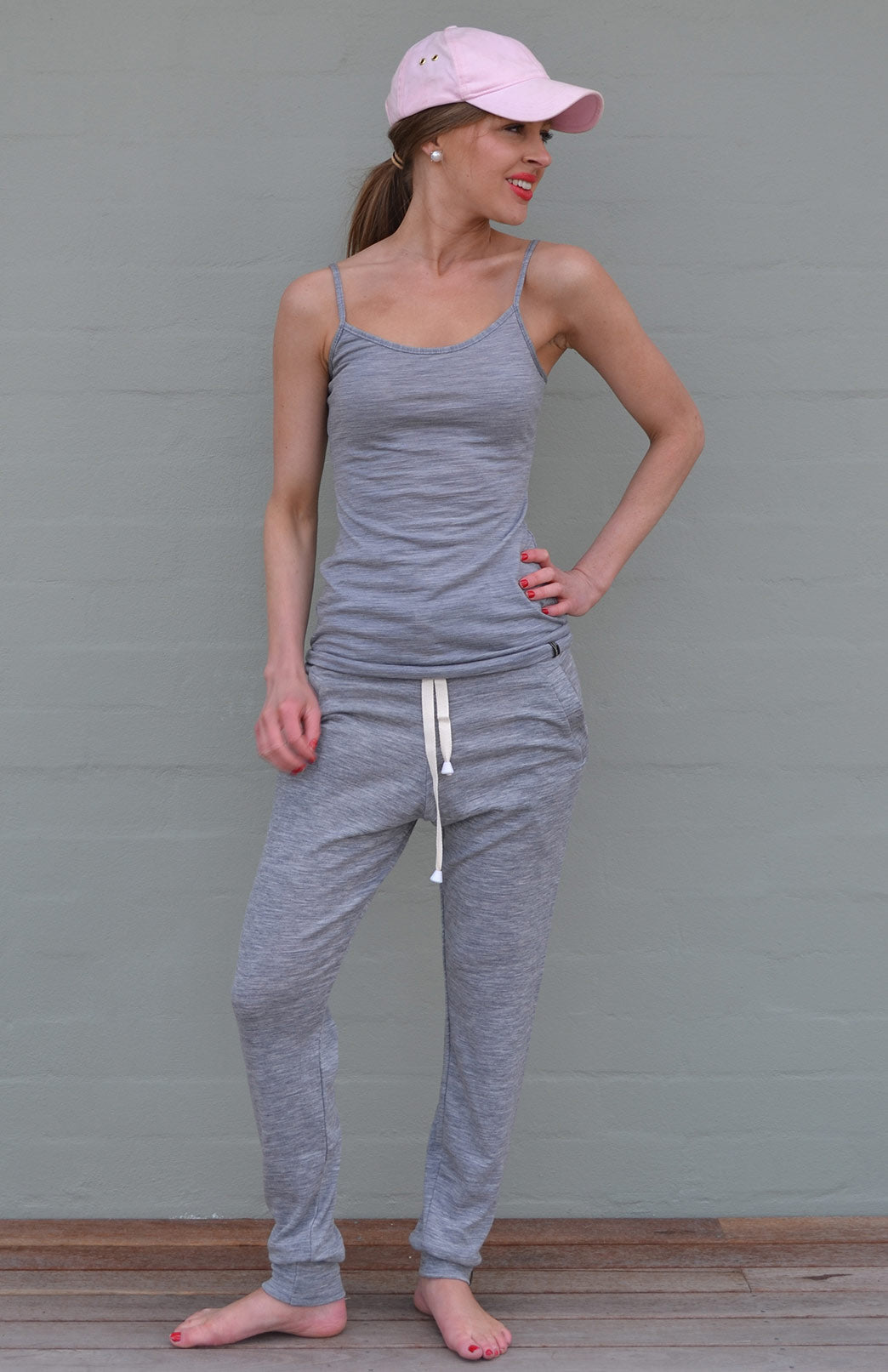 Light Grey Marl Women's Merino Wool Lounge Pants