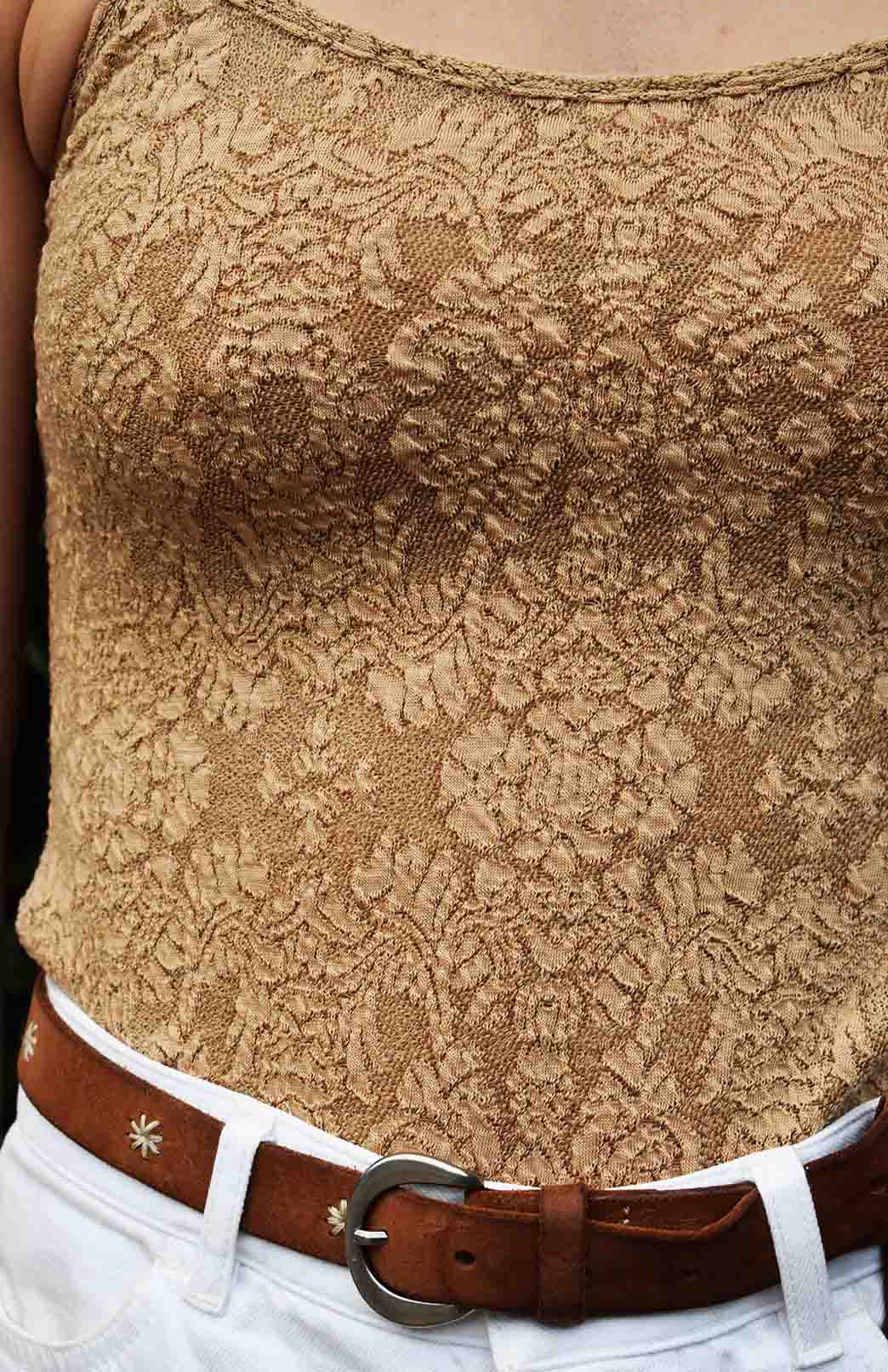 Gold Lace Women's Merino Wool Layering and Activewear Camisole Top