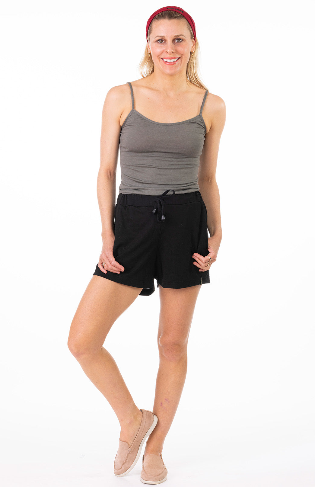 Black Women's Merino Wool Lightweight Running Shorts