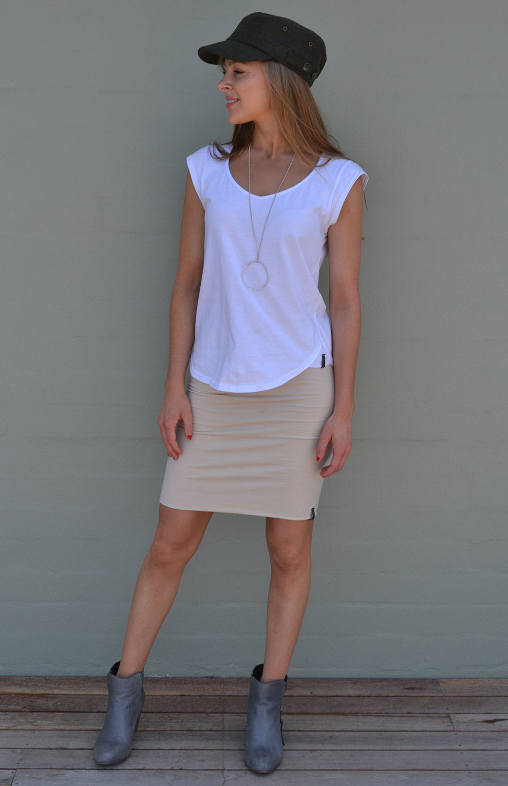 Crisp White Women's Organic Cotton Cap Sleeve Fashion T-Shirt