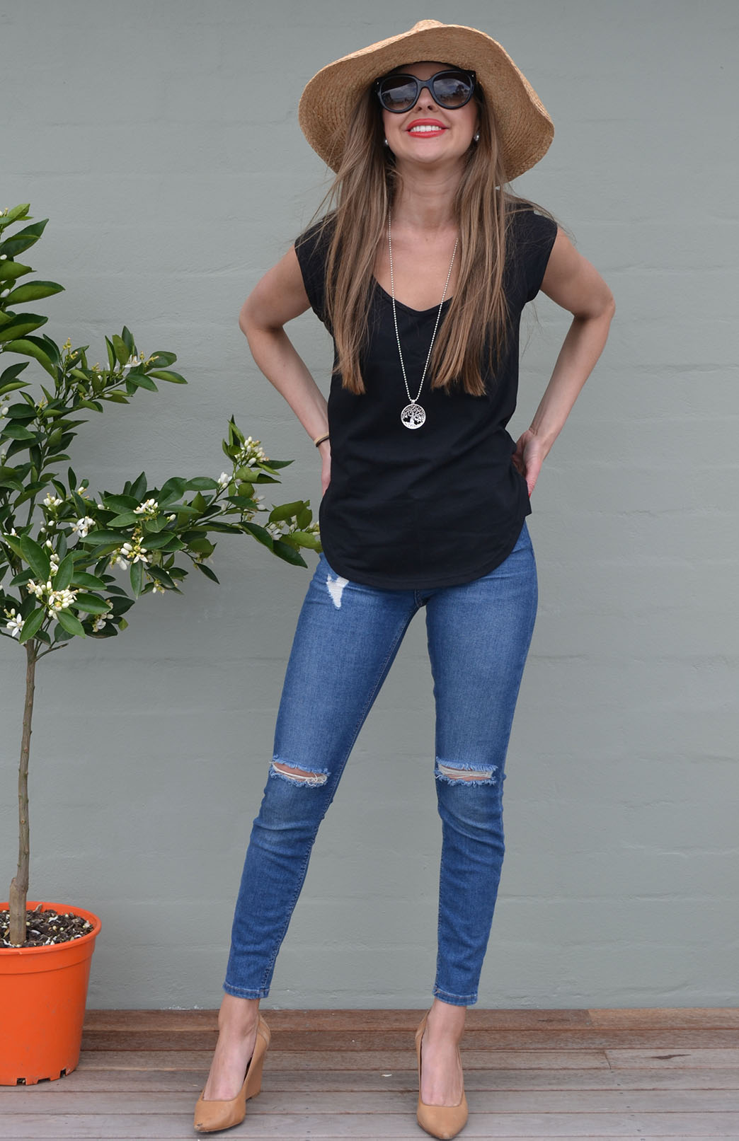 Black - Cotton Rib Women's Organic Cotton Cap Sleeve Fashion T-Shirt