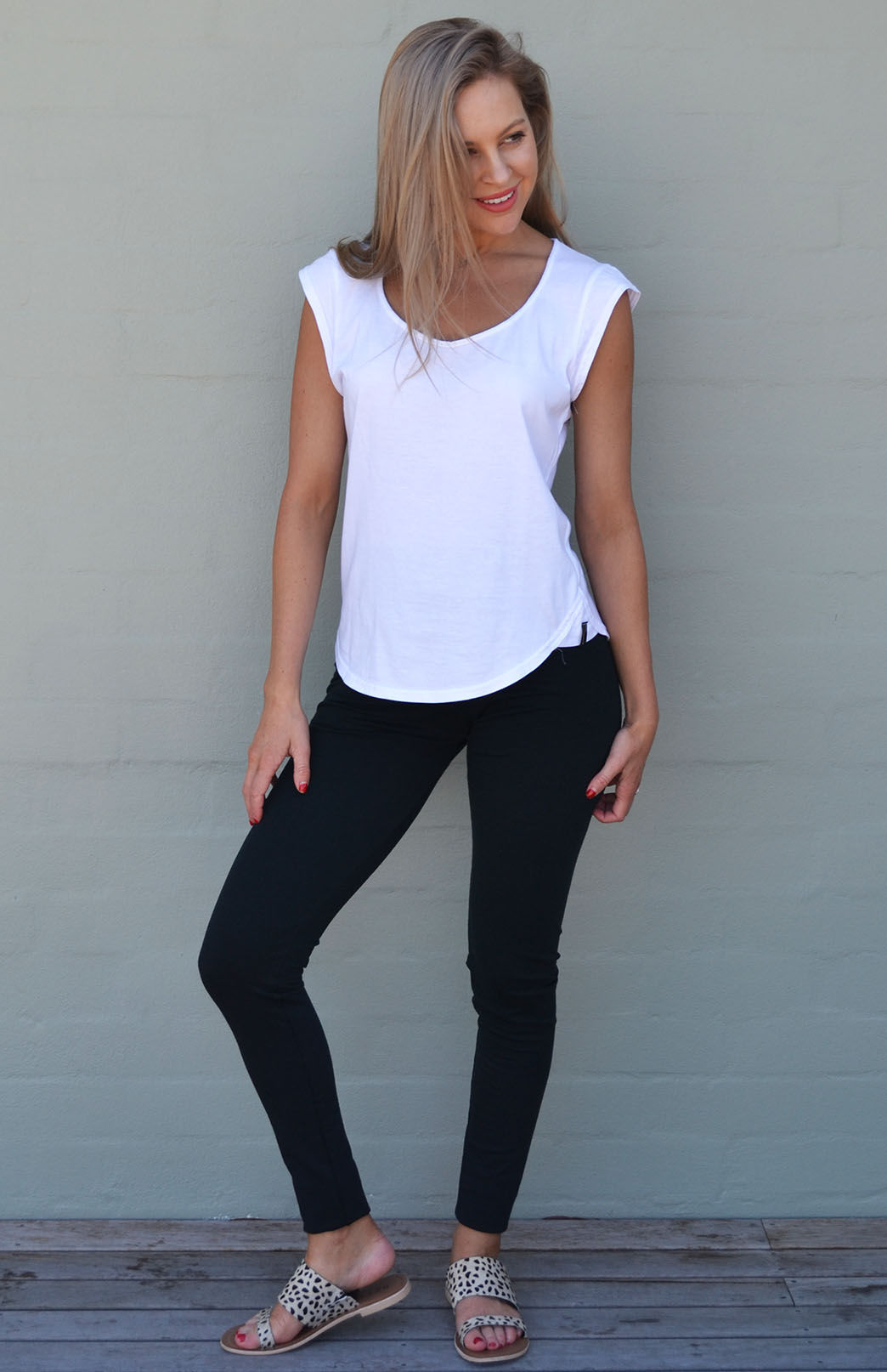 Crisp White Women's Organic Cotton Cap Sleeve Fashion T-Shirt