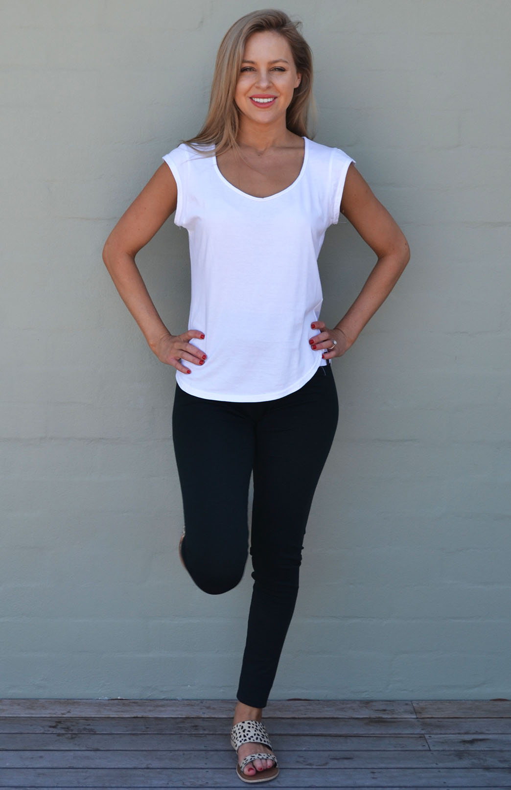 Crisp White Women's Organic Cotton Cap Sleeve Fashion T-Shirt