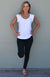 Crisp White Women&#39;s Organic Cotton Cap Sleeve Fashion T-Shirt
