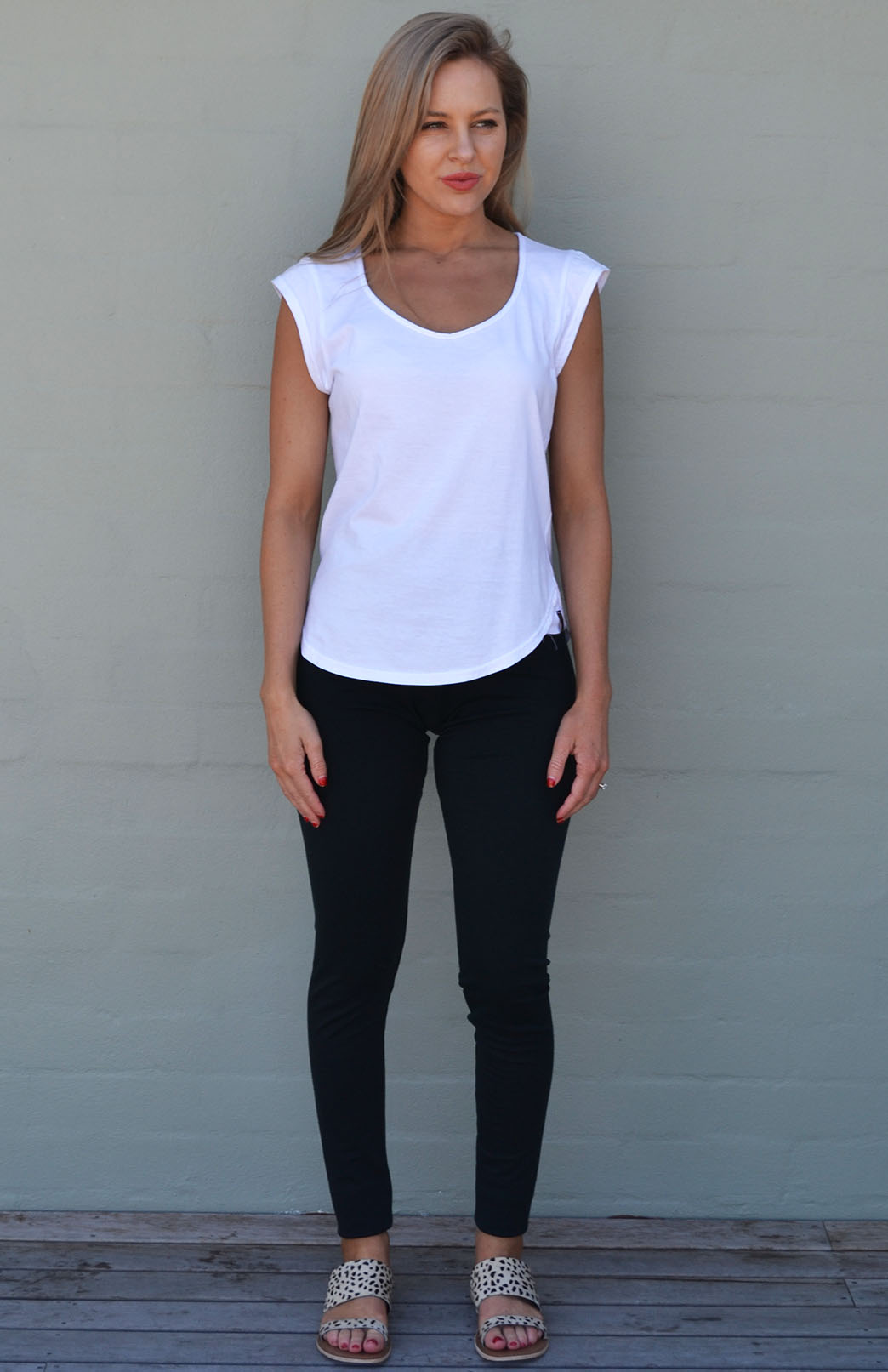 Crisp White Women's Organic Cotton Cap Sleeve Fashion T-Shirt