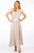 Oatmeal Marl Women&#39;s Merino Wool Midweight A-Line Midi Skirt
