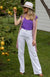 Periwinkle Purple Women&#39;s Merino Wool Cap Sleeve T-Shirt
