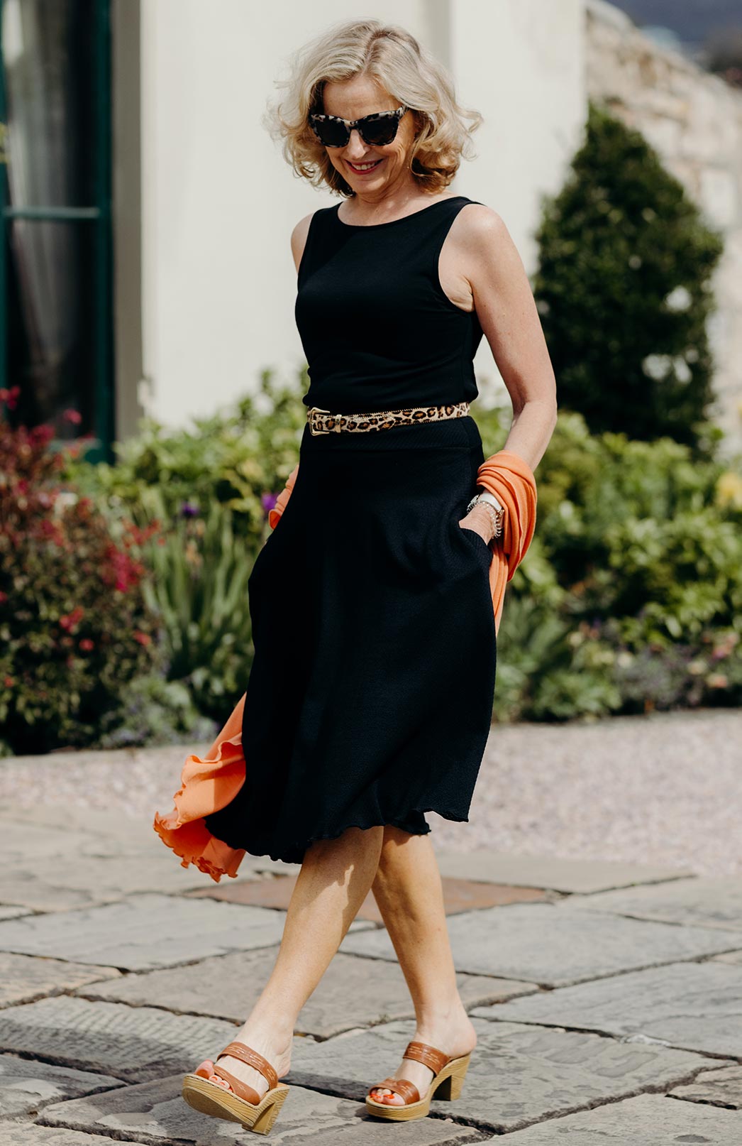 Black Women's Merino Wool Twirl Skirt